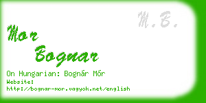 mor bognar business card